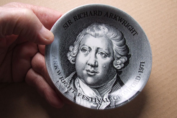 Commemorative plaque depicting Sir Richard Arkwright