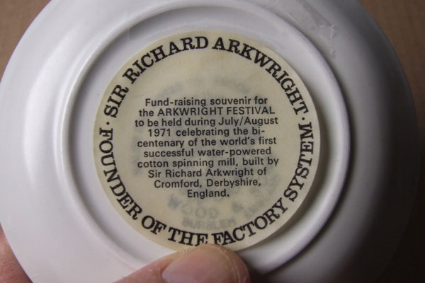 Underside of Sir Richard Arkwright's Commemorative Plaque