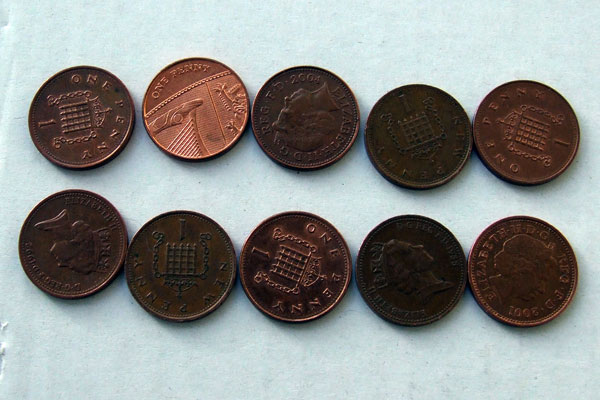 Counting two lines of coins