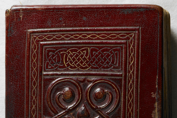 Close-up of the cover of St Cuthbert's copy of St John's Gospel