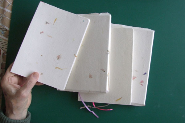 Flower petals embedded in a book cover