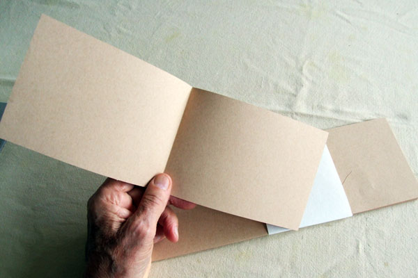 Small folios of brown corncob paper