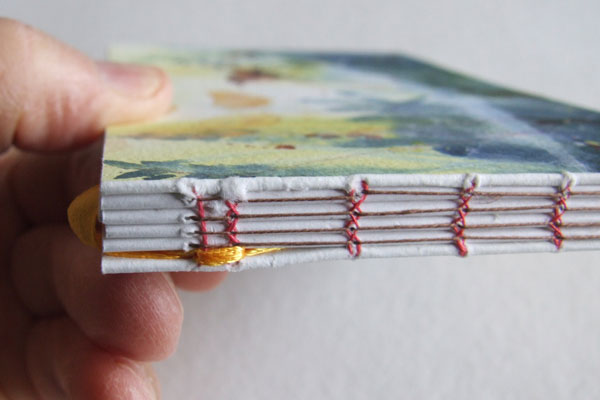 Detail of spine stitches at head